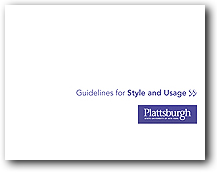 Click on this image to download PDF copy of the SUNY Plattsburgh Style and Usage Guide