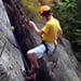 Photo of student rock climbing