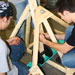 Photo of SUNY Plattsburgh students building a trebuchet