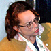 Photo of Laura-Jean Schwartau-Swanson '79 on stage for production of Eugene Inoesco's play