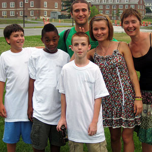 Photo of student with a group of people