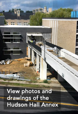 Photo of Hdson Hall Annes under construction. Click to see more photos and drawings.