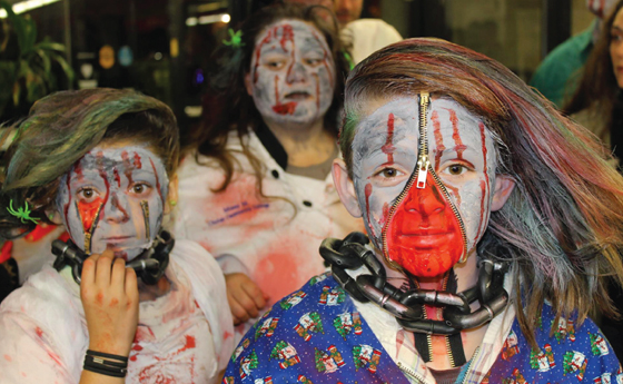 Photo of kids dressed up as zombies