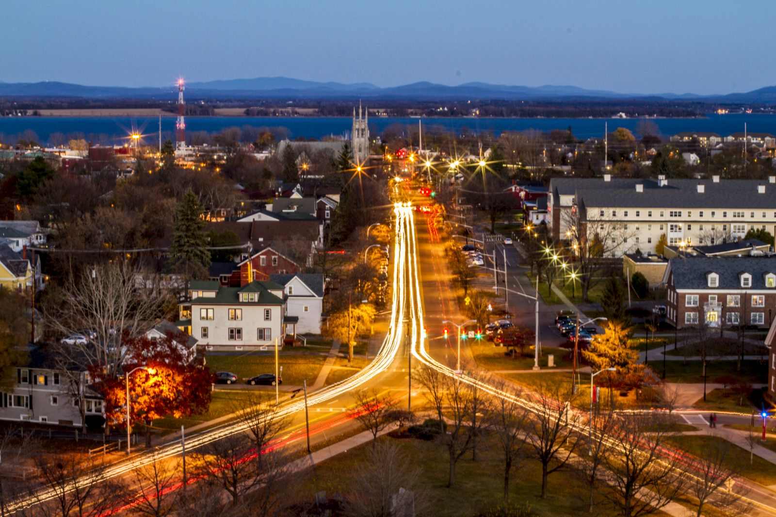 Broad Street Traffic Dusk Time Lapse