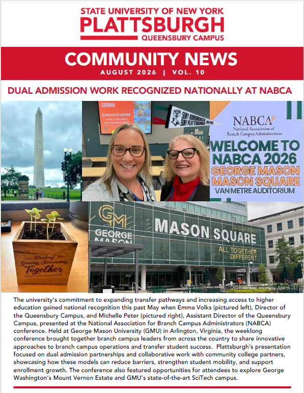 Click to read the latest issue of Queensbury Campus Community News