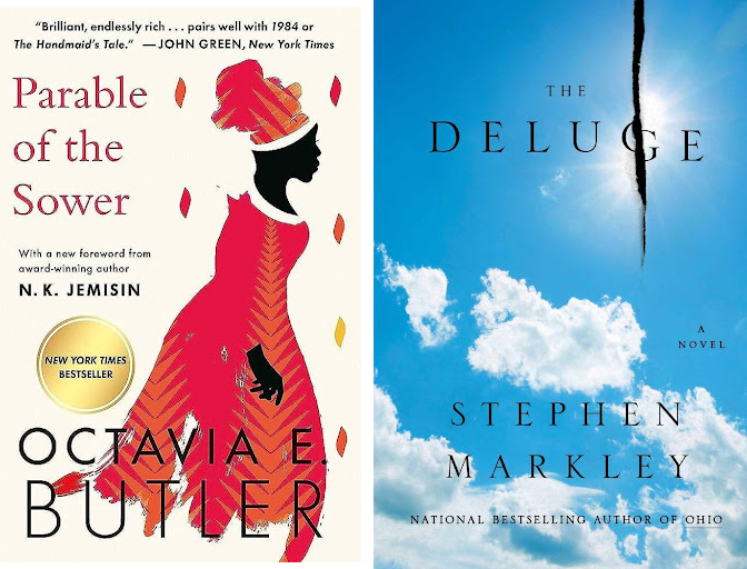 Book covers for "The Parable of the Sower" and "The Deluge"