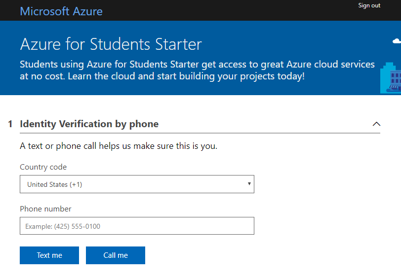 Microsoft Azure - Web Hosting Step 3 Screenshot