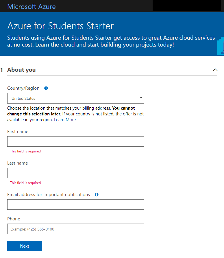 Microsoft Azure - Web Hosting Step 5 Screenshot