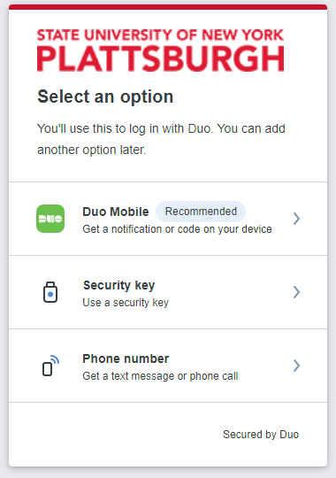 Step 3 - Duo Login Option Screenshot