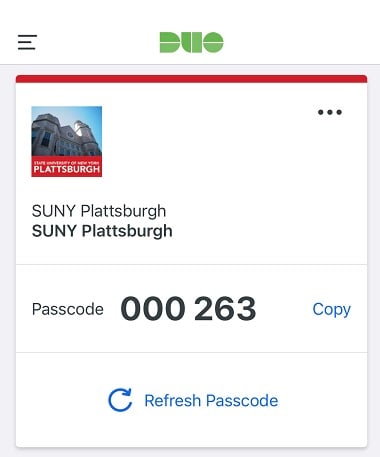 Duo Passcode Generator Screenshot