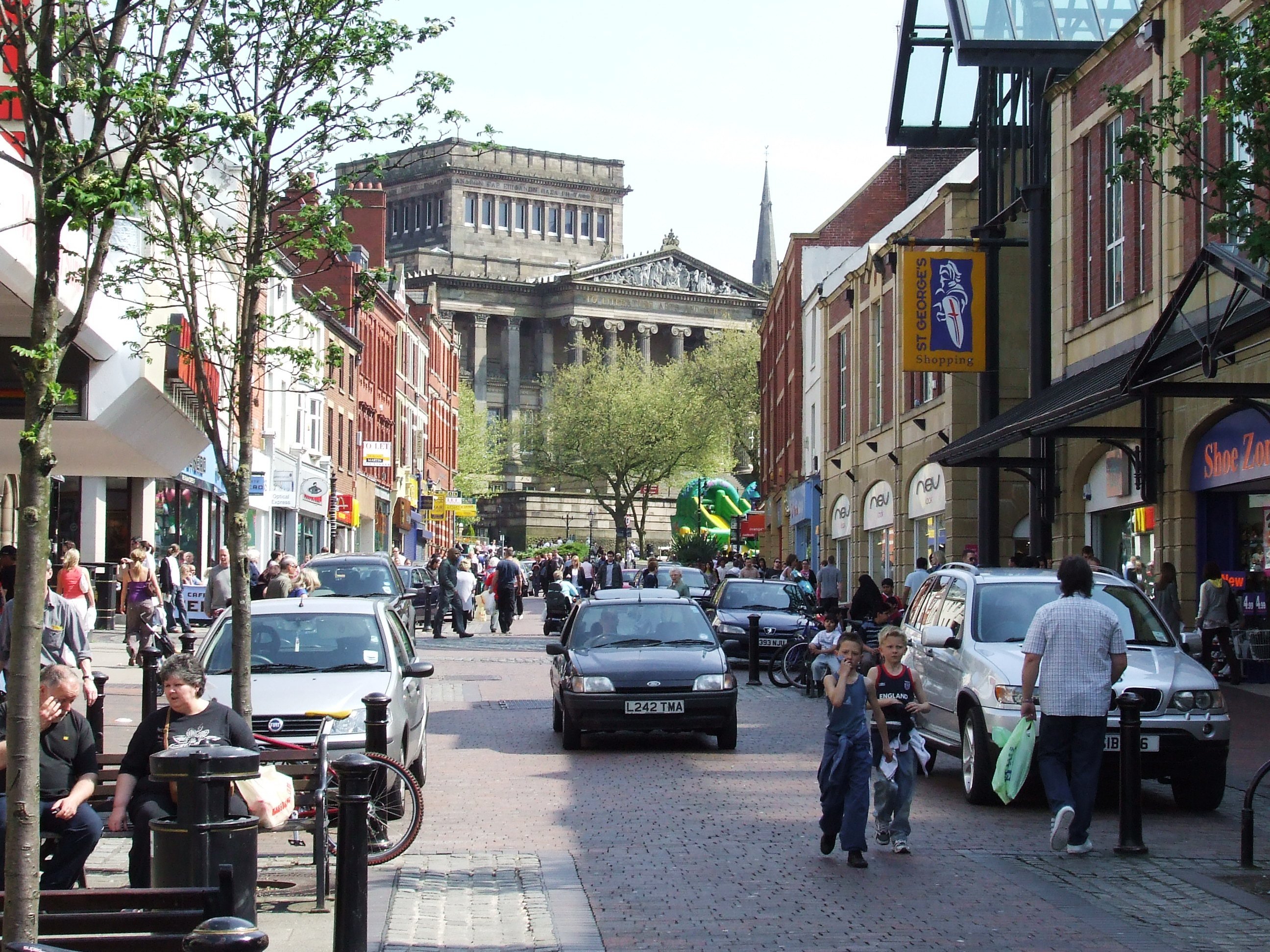 Friargate in Preston on a busy weekday afternoon