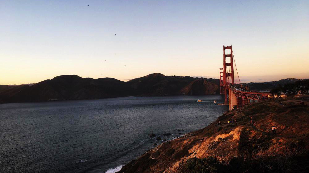 View of Golden Gate Bridge in San Francisco