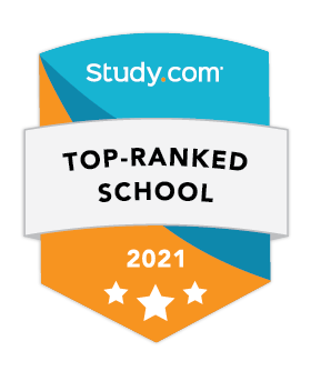 Study.com top-ranked school in 2021 badge