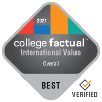 College Factual best overall value for interntional students badge