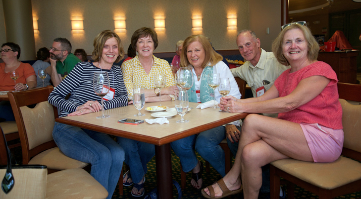 Photo of friends having dinner