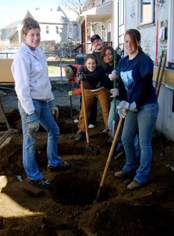 Photo of SUNY Plattsburgh students helping to rehabilitate a home