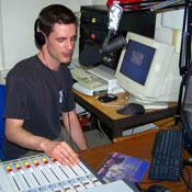 student DJ and recent alumni, Damien Quinlan (now working at WPTZ Channel 5)