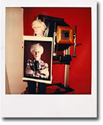 Self-portrait of Andy Warhol taken with a polaroid camera