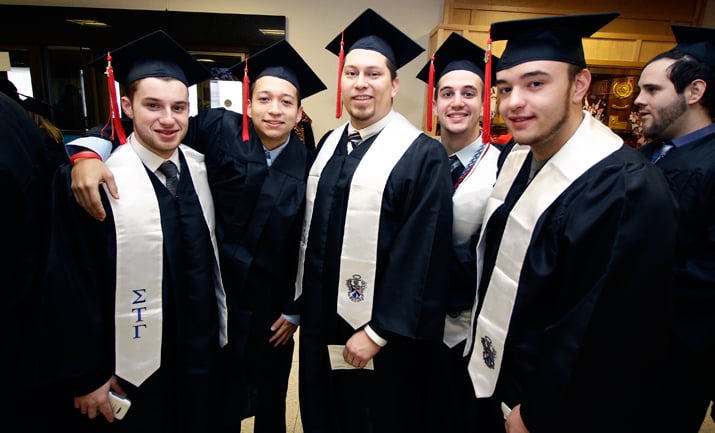 Photo of SUNY Plattsburgh graduates at Winter 2016 Commencement