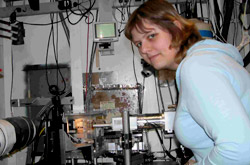 Photo of Ilona working at Brookhaven Lab