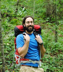 Photo of Aaron DiMartino hiking at Red River Gorge