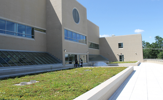 Photo of the rooftop of the new Business and Computer Science building