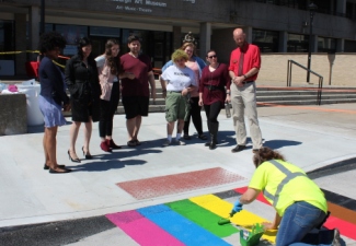 Area’s First Rainbow Crosswalk Painted on SUNY Plattsburgh Campus