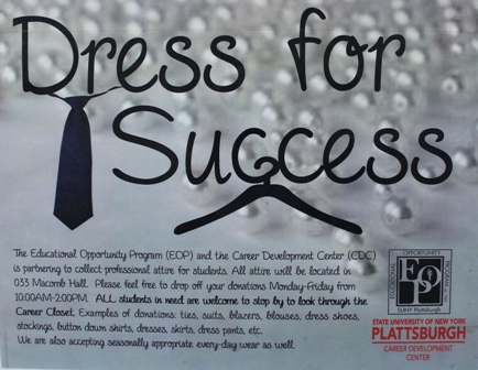 dress for success sign