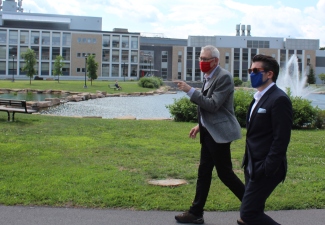 New SUNY Chancellor Malatras Tours Campus, Announces New Pooled Surveillance Testing