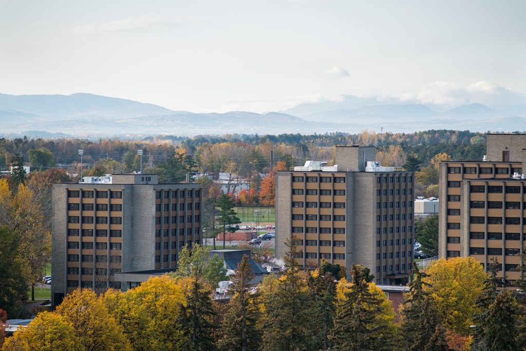 fall over highrises aerial