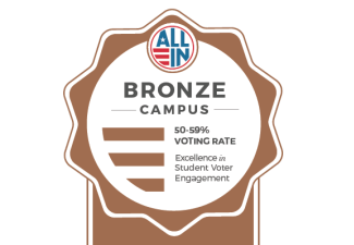 Award Given for Record Student Voter Participation in Last Presidential Election