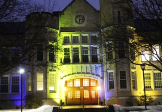 Campus to Light Up Hawkins Hall in Show of Support of Ukraine