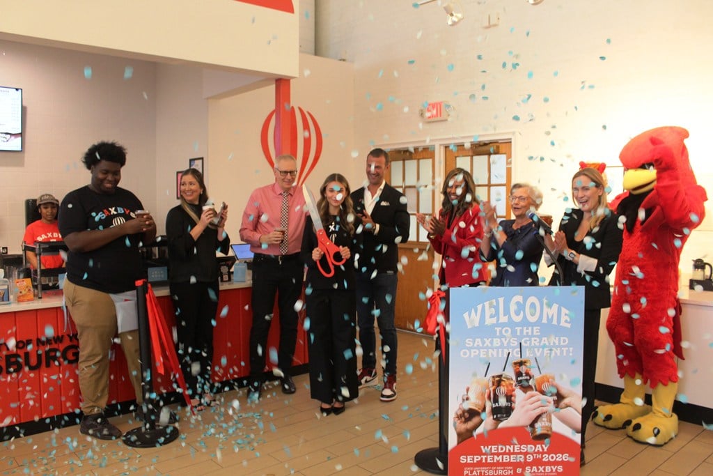 confetti ribbon cutting saxbys